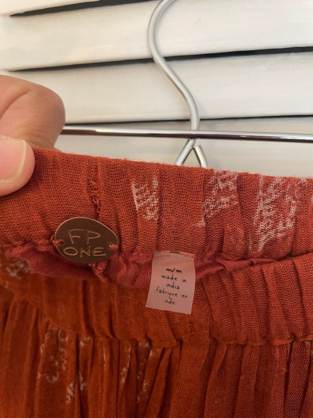 Free People One Clover Printed Skirt - Rust Combo - Medium - Picture 7 of 9
